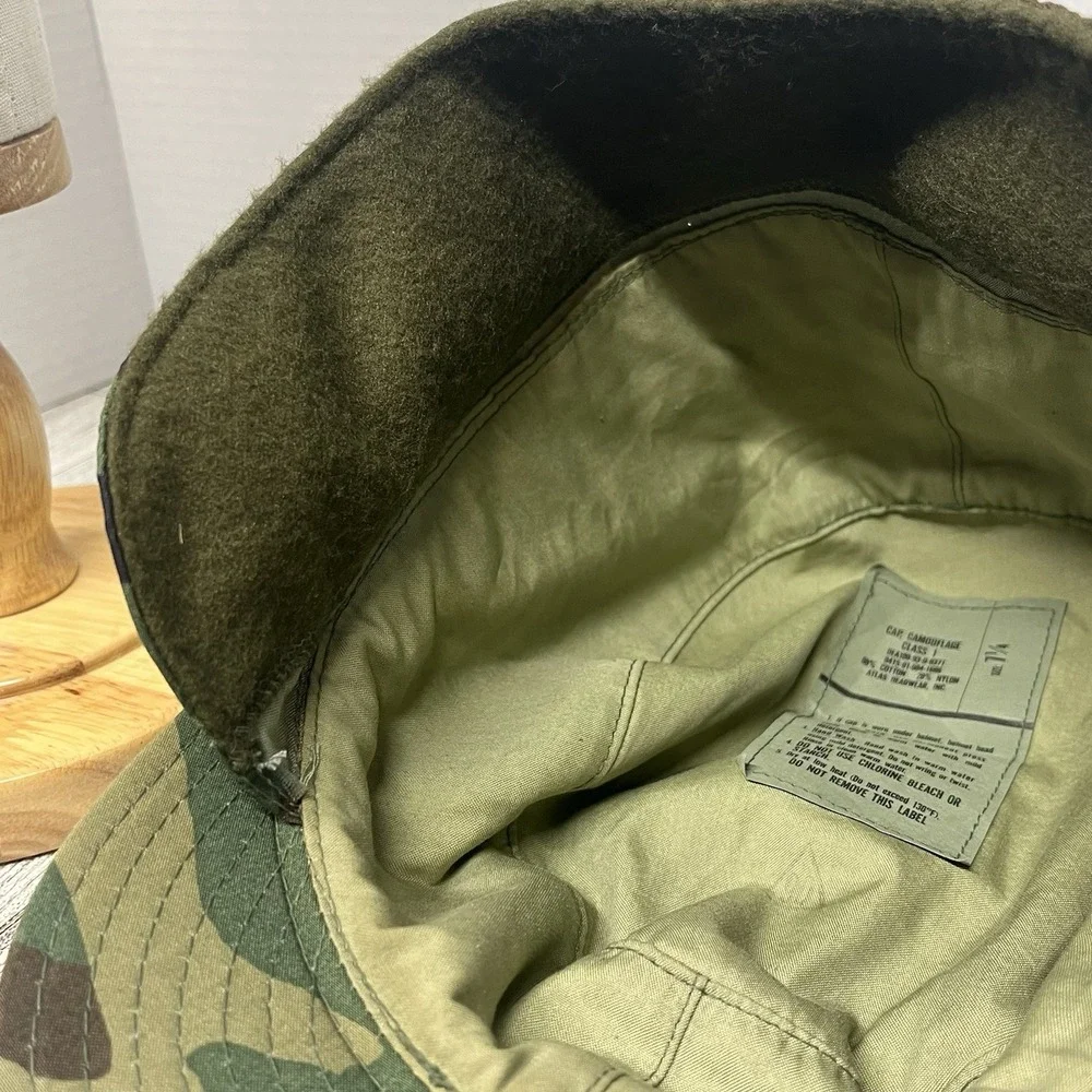 USGI Military Woodland Camo Patrol Cap Hat Size 7 1/4 Atlas Headwear DLA 1993